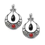 Carolyn Pollack Sterling Silver Multi-Gemstone Heart of Texas Earrings