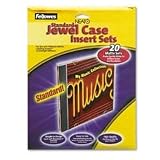 Fellowes 99946 Standard Jewel Case Inserts, Laser/Ink Jet Printer, Matte Finish, 20/pack