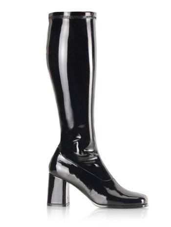 Sexy Retro Black 70s Costume Style Gogo Boot - 10
