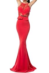 Lace Spring Summer Winter Polyester/Spandex Mermaid Sleeveless Evening Dress 