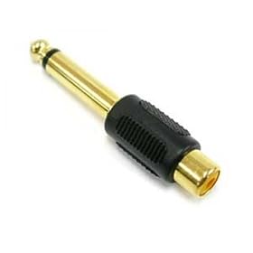 RCA Phono Socket to Large 6.35mm 6.35 mm 1/4 inch Jack Adapter - Mono