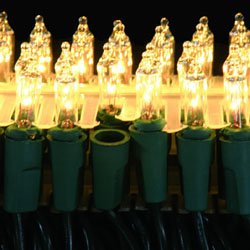 Set of 50 Dura-Lit Clear Mini Christmas Lights - Green Wire