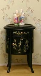 Miniature Artisan Handpainted Chinoise Ladies Nightstand