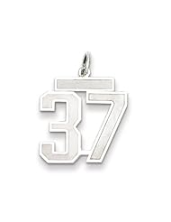 The Jersey Medium Jersey Style Number 37 Pendant in Sterling Silver