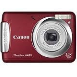 Canon PowerShot A480 Digital Camera, Red - Refurbished