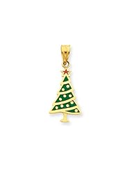 14 Karat Gold, Enameled Christmas Tree Charm