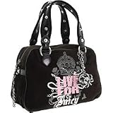 Juicy Couture Bright Lights Black Glitter Glam Large Satchel Bag