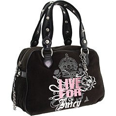 Juicy Couture Bright Lights Black Glitter Glam Large Satchel Bag