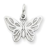 14k White Gold Butterfly Pendant
