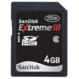 SanDisk Extreme III 4 GB Class 6 SDHC Flash Memory Card SDSDRX3-4096-A21