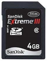 SanDisk 4 GB Extreme III SDHC Card (SDSDRX3-4096-A21, Retail Package)