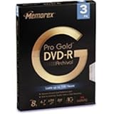 Memorex 4.7 GB Pro Gold Archival DVD-R (3-Pack)