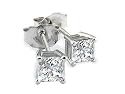 1/2 ctw Princess Cut Diamond Stud Earrings in 14K White Gold