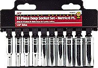 ACE TRADING CO (SOCKETS) 2123313 10 PC. 1/4 DRIVE METRIC DEEP WELL SOCKET SET