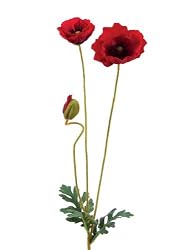 Pack of 12 Decorative Artificial Lipstick Red Poppy Silk Flower Sprays 30"