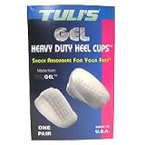 TuliS Gel Heel Cup Heavy Duty, Large Size, Over 175 LBS - 2 Heel Cups