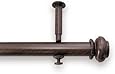 Source Global Bold Pole Adjustable Curtain Rod Set, 86-Inch to 144-Inch, Walnut