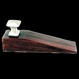 Door Stops Cherry Finish Hardwood, Cherry Finish Door Wedge Satin Nickel finish Knob