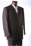 Men's Single Breasted Brown Plaid Super 150s Wool Feel Dress Suit