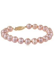 14k Gold 7.5-8mm Pink Freshwater Cultured Pearl AA Quality Pearl Bracelet