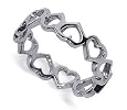 Sterling Silver 5 MM Cute Tiny Hearts Band Ring