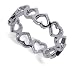 Sterling Silver 5 MM Cute Tiny Hearts Band Ring