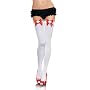 Naughty Nurse Opaque Thigh High With Satin Bow And Embroidered Badge
