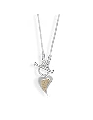 MMA Silver - Toggle Necklace with 14 Karat Gold and Sterling Silver Heart