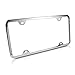 Slim Chrome Steel License Plate Frame with 4 Holes, Lifetime warranty