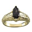 14K Yellow Gold Smoky Quartz and Diamond Ring