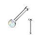 Inspiration Dezigns 20G Opalite Flat Top 316L Surgical Steel Nose Stud (Sold Individually)