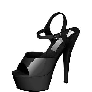 BLACK PLATFORM LAP/POLE DANCER/DANCING SHOES - SIZE UK 6 & 6.5 & 7