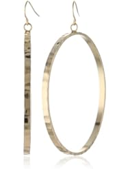 BCBGeneration Gold Plated Drop Hoop Earrings, 2.75"