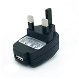 Electronics : idealsUK - BLACK 3 PIN 1000mA USB UK wall plug AC Power Adapter Charger for MP3 players, ipods, mobile phones, PDA's and Digital Cameras etc