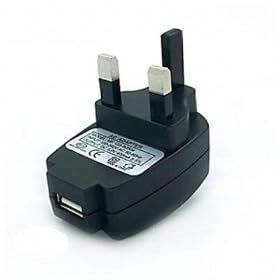 Black 3 Pin 1000mA USB UK Wall Plug AC Power Adapter Charger for MP3 Players, iPods, Mobile Phones, PDA'S and Digital Cameras