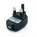 Electronics : idealsUK - BLACK 3 PIN 1000mA USB UK wall plug AC Power Adapter Charger for MP3 players, ipods, mobile phones, PDA's and Digital Cameras etc
