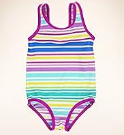 Scoop Neck Multi-Stripe Swimsuit