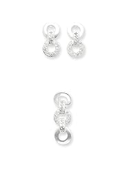 Sterling Silver CZ Earrings & Pendant Set