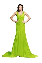 V-neck Chiffon Ruched Illusion Fitted Beaded Tank Sheath  Dress with a Court Train 