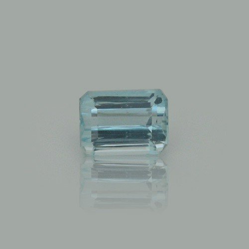 Light Blue Aquamarine Facet Emerald-Cut 3.17 ct Natural Gemstone