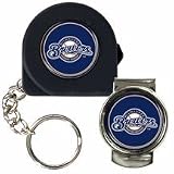 MLB Milwaukee Brewers 6' Tape Measure, Key Chain & Money Clip Set