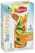 Lipton Beverage Tea & Honey Green Tea to Go Mango Pineapple Iced Tea Mix, 0.13 oz, 10 count(Case of 2)