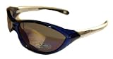 X-Loop Comfort Fit Wrap Style Sunglasses for Summer Outdoor Sports - Black frame / Blue flash