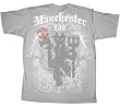 FC Football Club Manchester United Devil Crest Silver T-shirt Tee