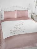 Chantilly Pink Double Bed Panelled Floral Duvet Cover Set