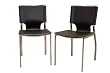 Set of 2 Dining Chairs - Contemporary Dark Brown Finish