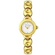 BULOVA Women's Petite Gold-tone Round Faced Link Watch with White Dial. Model: 97T75