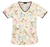 31Dk8uDISvL. SL160  Cherokee Tooniforms Sweet Bambi Contrast Trim V neck Scrub Top