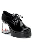 Mens Pimp Shoe With Dice In Liquid-Infused Block 3 1/2 Inch Heel. Small: Mens 8-9 Medium: Mens 10-11 Large: Mens 12-13 X-Large: Mens 14-15