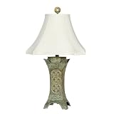 Mario Lamps 07T548 Artifacts Ancient Coin Table Lamp, Green, Gold